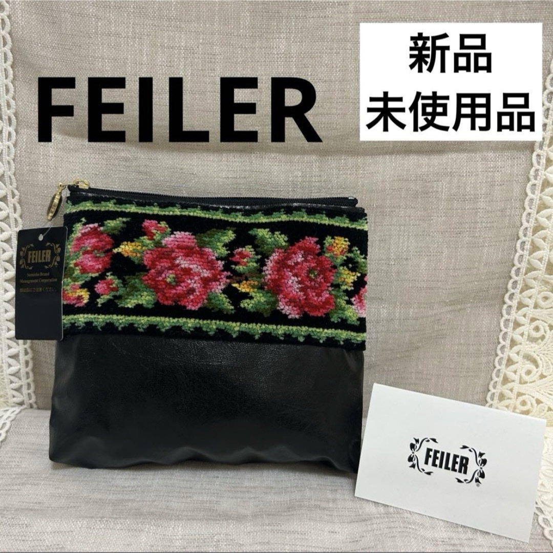 FEILER - 【新品未使用】FEILER、フェイラー、花柄刺繍、ポー チ