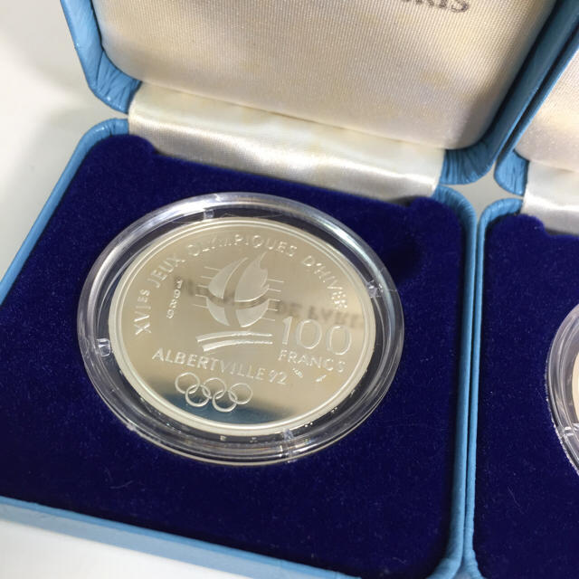 アルベールビル オリンピック 記念 100フラン プルーフ 銀貨 2枚セットの通販 by kawahara｜ラクマ