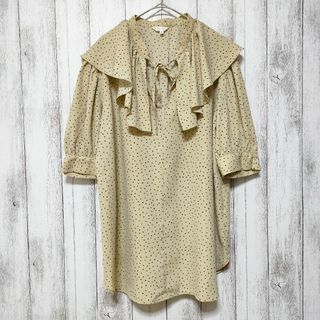 THE SHOP TK - THE SHOP TK　(M)　ランダムドット 襟フリル ブラウス