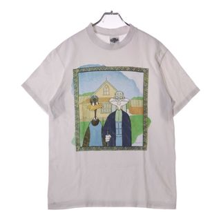VINTAGE ヴィンテージ 90s LOONEY TUNES Bugs Bunny&Daffy Duck ルーニーチューンズ アメリカンゴシック 半袖Tシャツ ホワイト(Tシャツ/カットソー(半袖/袖なし))