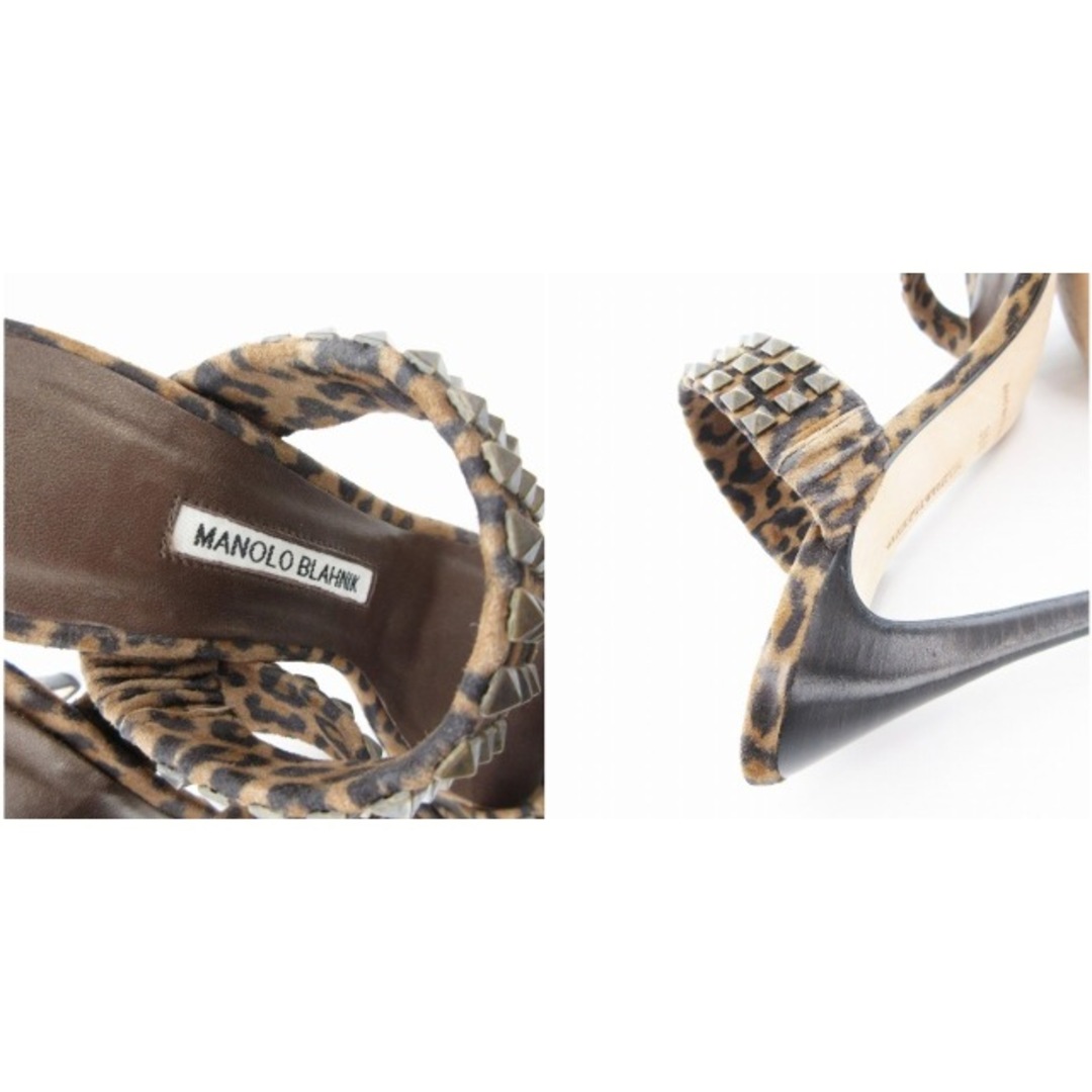 【美品】MANOLO BLAHNIK  BALLERIMU フラット レオパード 美品】MANOLO BLAHNIK BALLERIMU フラット レオパード レディース