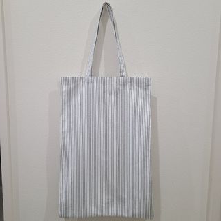No.208 ハンドメイド　エコバッグ　サブバッグ　マチあり　播州織  ストライ(トートバッグ)