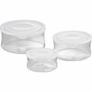 iwaki(イワキ) 耐熱ガラス 保存容器 ホワイト 3点セット New パック