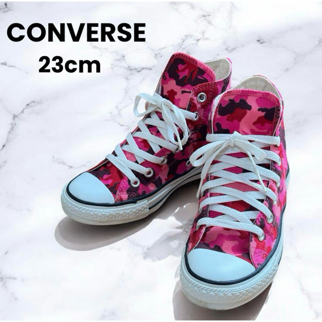 ALL STAR（CONVERSE）(オールスター)のCONVERSE ALLSTAR スニーカー 23cm ピンク 迷彩 アニマル レディースの靴/シューズ(スニーカー)の商品写真