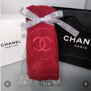 シャネル(CHANEL)のCHANEL(シャネル)ノベルティ★ハンドタオル★ハンカチ★レッド★赤★即日発送(ハンカチ)