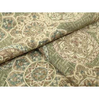 平和屋着物▽上質な小紋　単衣　正倉院花文　正絹　逸品　CAAU8845gh(着物)