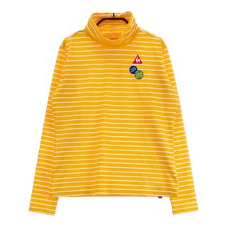 サイズ：M LE COQ GOLF ルコックゴルフ  タートルネック 長袖Tシャツ ボーダー柄 イエロー系 [240001087505] ゴルフウェア レディース ストスト(ウエア)
