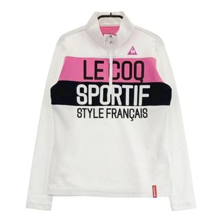 サイズ：M LE COQ GOLF ルコックゴルフ  長袖ハーフジップTシャツ  ホワイト系 [240001223319] ゴルフウェア レディース ストスト(ウエア)