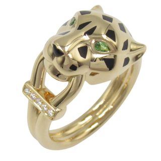 カルティエ(Cartier)のカルティエ CARTIER パンテール リング ツァボライト オニキス リング・指輪 ジュエリー K18（イエローゴールド） ダイヤモンド ツァボライト/オニキス レディース グリーン系 / ブラック系 B4096700 【中古】(リング(指輪))