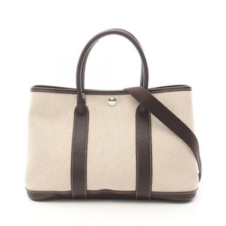 エルメス(HERMES)のエルメス HERMES ガーデンパーティTPM トートバッグ バッグ トワルアッシュ / ネゴンダ トワルアッシュ ベージュ □H刻印（2004年製造） レディース ベージュ系 / ブラウン系 【中古】(トートバッグ)