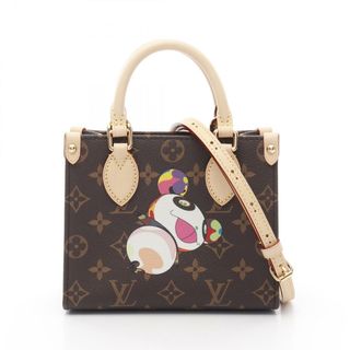 ルイヴィトン(LOUIS VUITTON)のルイ・ヴィトン LOUIS VUITTON LOUIS VUITTON × 村上隆 LV × TM オンザゴー BB モノグラム ハンドバッグ バッグ PVCコーティングキャンバス レザー レディース ブラウン系 M13668 【中古】(ハンドバッグ)