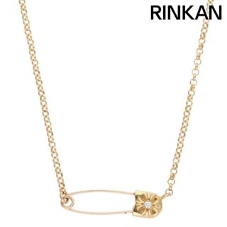 クロムハーツ(Chrome Hearts)のクロムハーツ  22K SAFETY PIN NECKLACE/セーフティピン ロールチェーン/1ダイヤ/ゴールドネックレス メンズ 18inch(ネックレス)