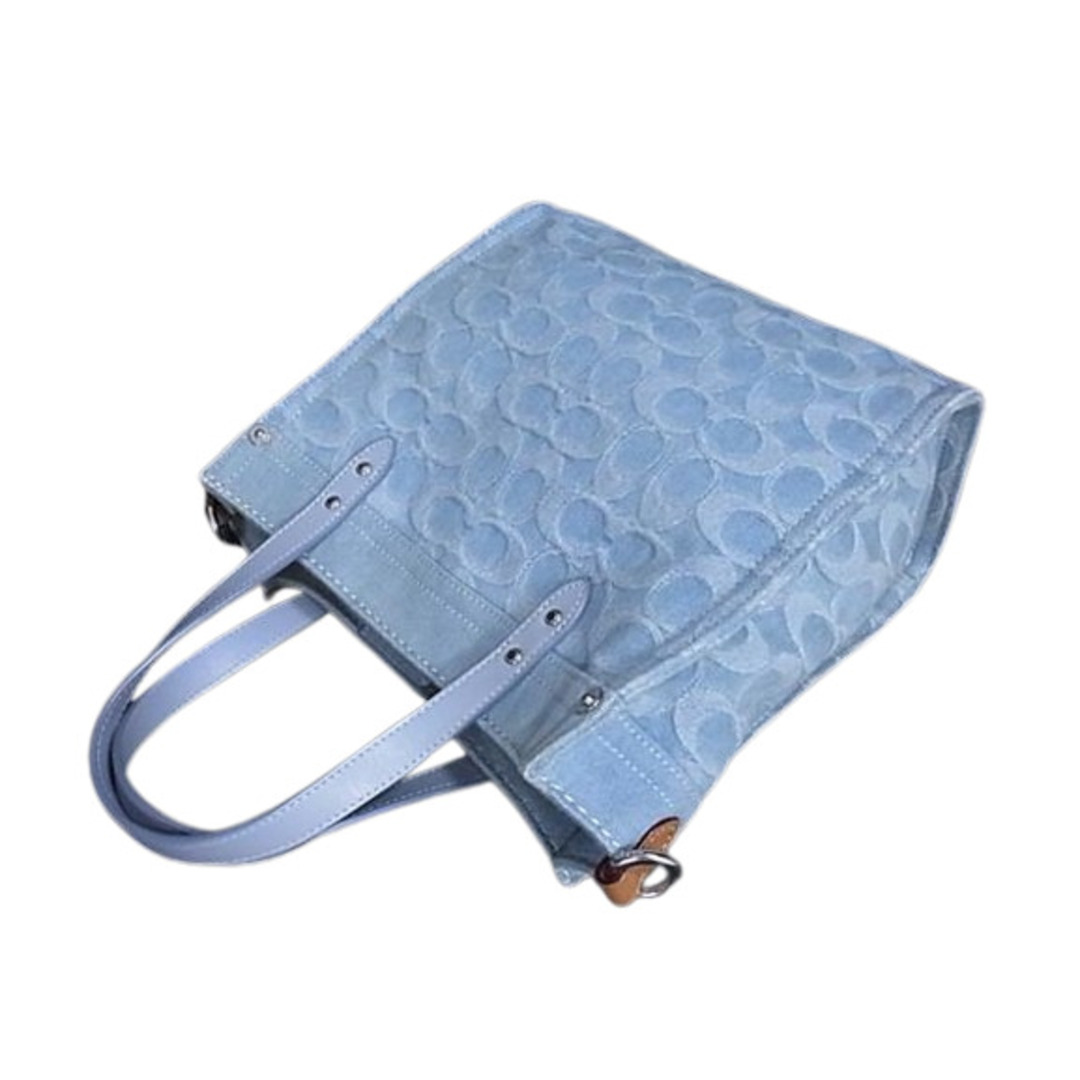 【美品】COACH トートバッグ デニム ブルー レディース　鞄コーチ COACH - 【中古】 コーチ トートバッグ 91131 デニム ブルー