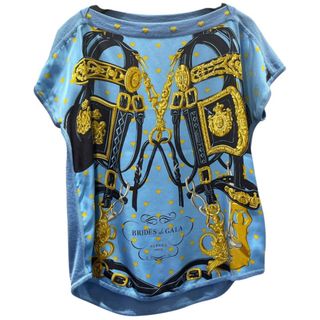 エルメス(HERMES)の　エルメス HERMES Brides de Gala ツイルレーヌノースリーブトップス ブルー シルク レディース 半袖Ｔシャツ(Tシャツ(半袖/袖なし))