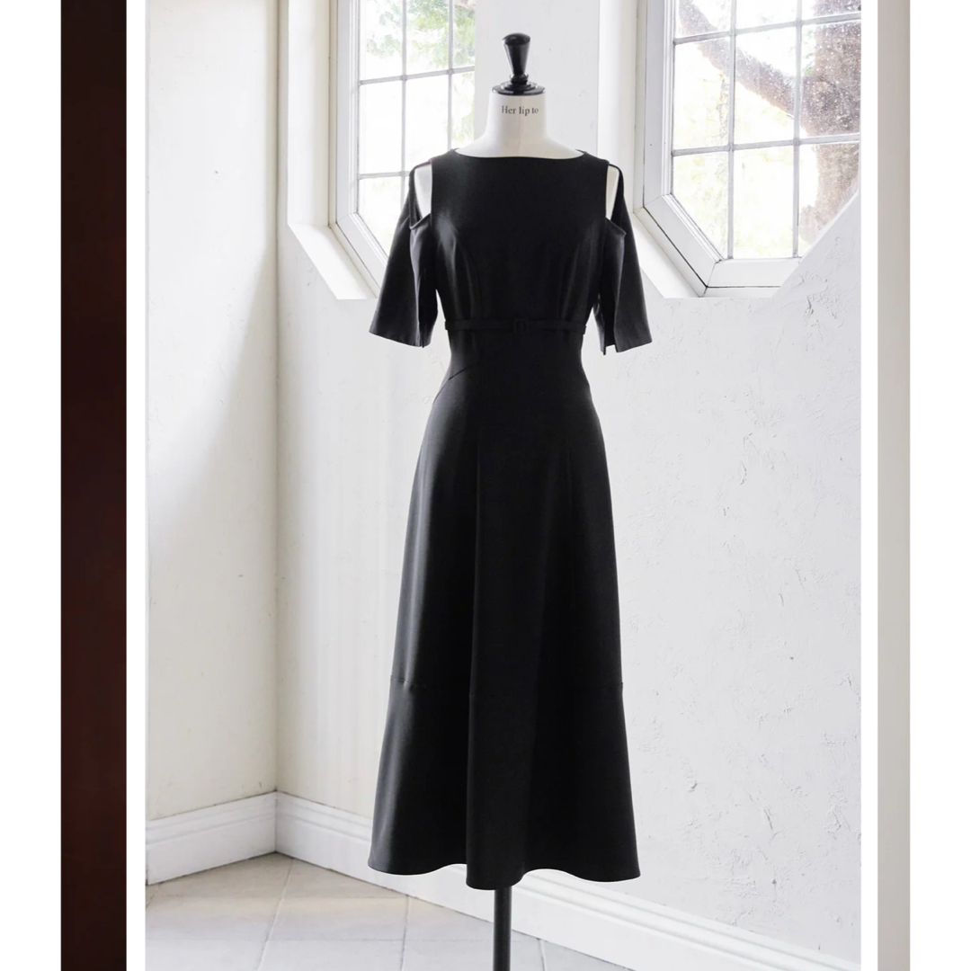 ワンピース Adelaide Slit Sleeve BeltedDress black S Her lip to - Adelaide Slit Sleeve Belted Dress BLACKの通販