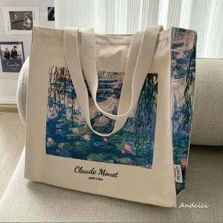 【新品】モネ　睡蓮　トートバッグ　MONET モネ展 菖蒲　アート　美術(トートバッグ)