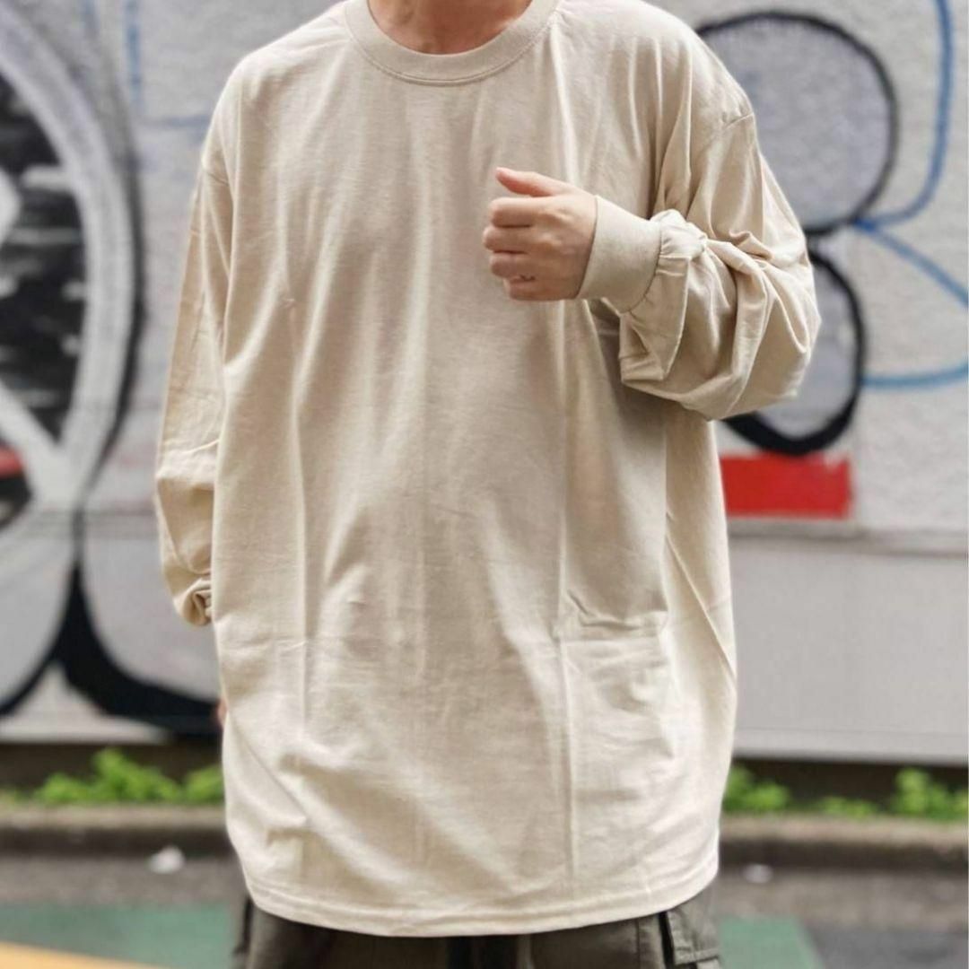 GILDAN(ギルダン)の新品未使用 ギルダン ウルトラコットン 無地 長袖Tシャツ サンド 2XL メンズのトップス(Tシャツ/カットソー(七分/長袖))の商品写真