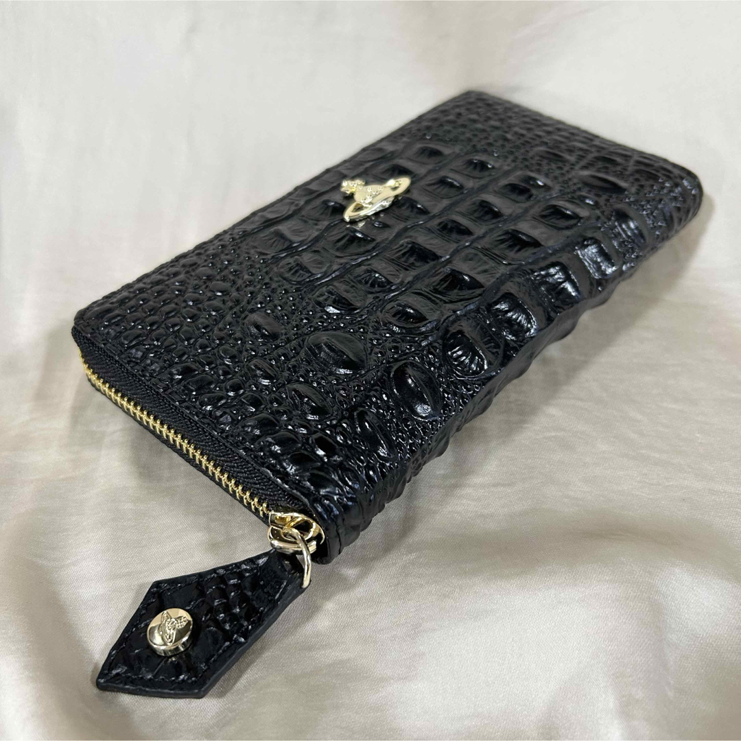 ヴィヴィアンウエストウッドクロコダイル風長財布 ブラック Vivienne Westwood - SALE! 新品未使用 Vivienne Westwood 長