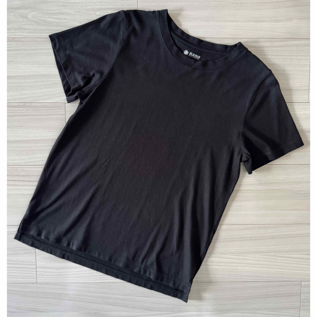 nano・universe(ナノユニバース)のナノユニバース　antisoaked 汗染み防止　Tシャツ　半袖　黒 レディースのトップス(Tシャツ(半袖/袖なし))の商品写真