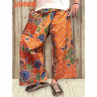 バティック花柄タイパンツ　アジアン　エスニック　ヒッピー　サイケ(その他)