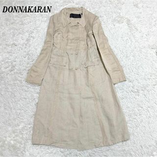 ダナキャラン(Donna Karan)のダナキャラン　コレクション 麻混ライトロングコート US4 S(ロングコート)