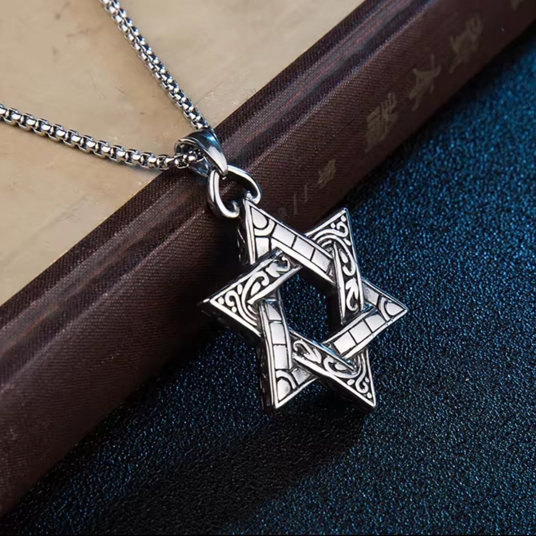 【売れ筋商品】お洒落 メンズ シルバー 六芒星 チェーン 星型 ネックレス メンズのアクセサリー(ネックレス)の商品写真