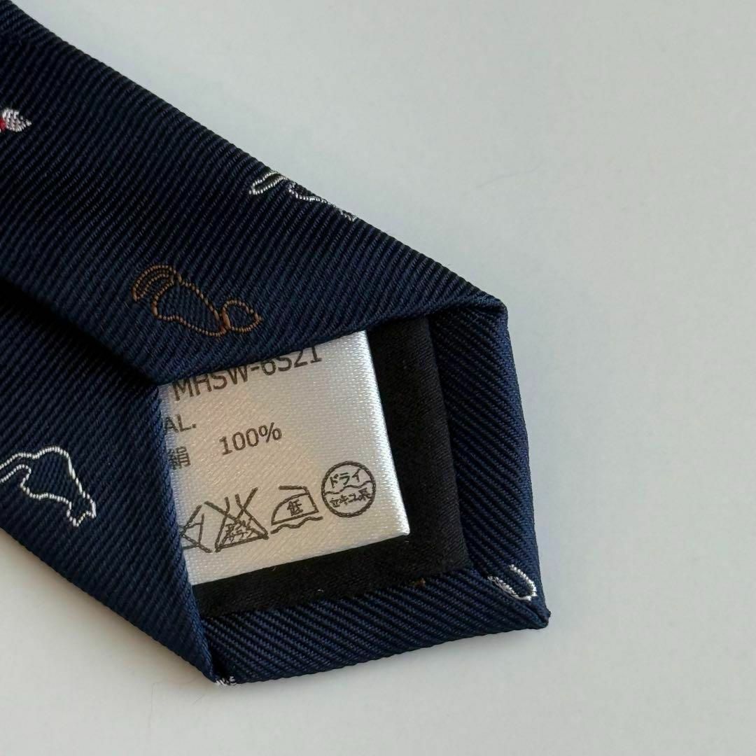 【美品✨️】Navy premium ネクタイ 猫 ネイビー 動物柄 お洒落 総柄 メンズのファッション小物(ネクタイ)の商品写真
