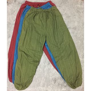 【美品】タイパンツ3点セット涼しいエスニック夏古着ビンテージ韓国系y2kグランジ(カジュアルパンツ)