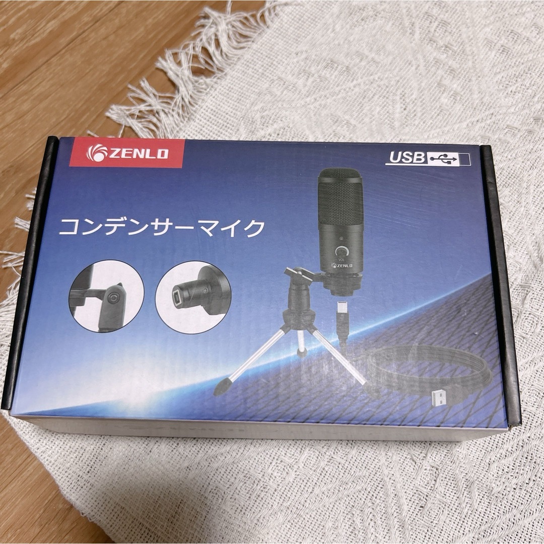 コンデンサーマイク USBマイク PC用マイク 単一指向性 卓上 ノイズ軽減 楽器のレコーディング/PA機器(マイク)の商品写真