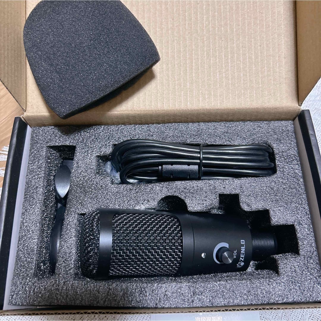 コンデンサーマイク USBマイク PC用マイク 単一指向性 卓上 ノイズ軽減 楽器のレコーディング/PA機器(マイク)の商品写真