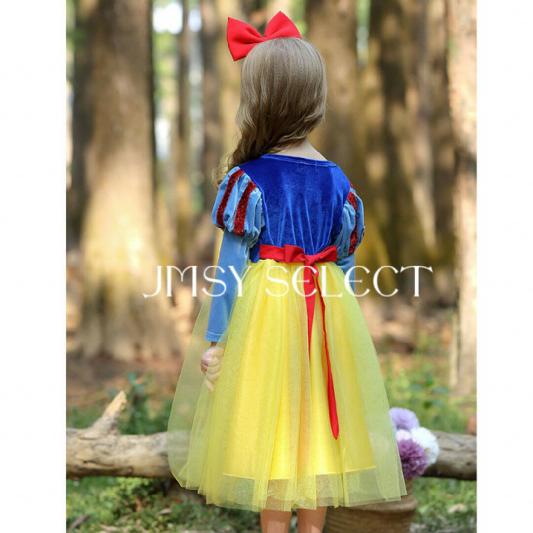 白雪姫 ドレス 130cm Disney - 130cm▶︎半袖白雪姫ドレス カチューシャ付き