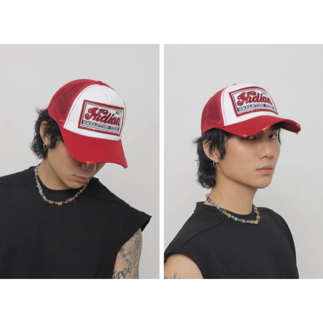 メッシュキャップ 帽子 ハット アメカジ ダメージ加工 ヴィンテージ 風 メンズ メンズの帽子(キャップ)の商品写真