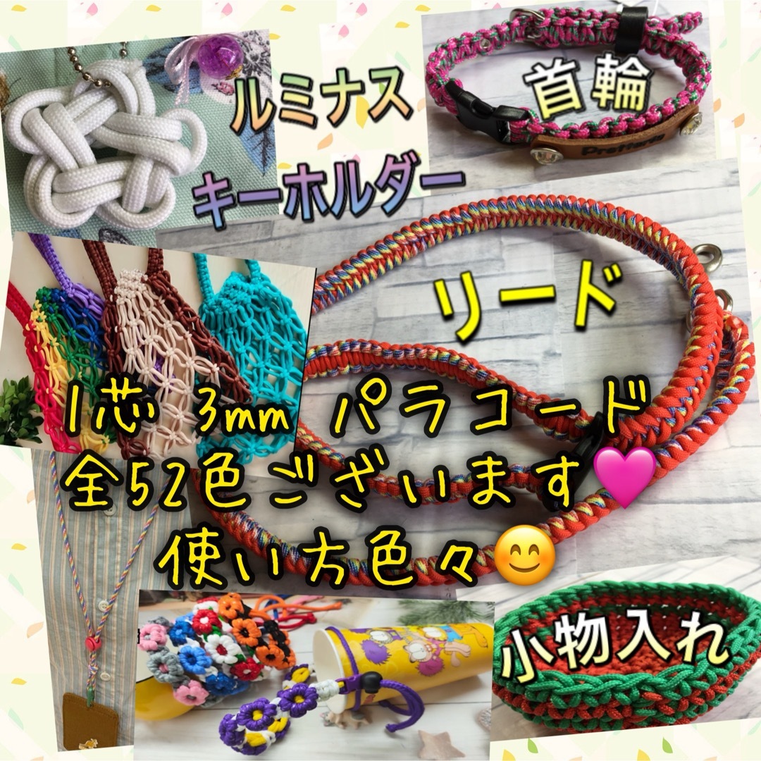 パラコード　１芯 ３０m ３mm    ４１７番　手芸とアウトドアなど用 ハンドメイドの素材/材料(生地/糸)の商品写真