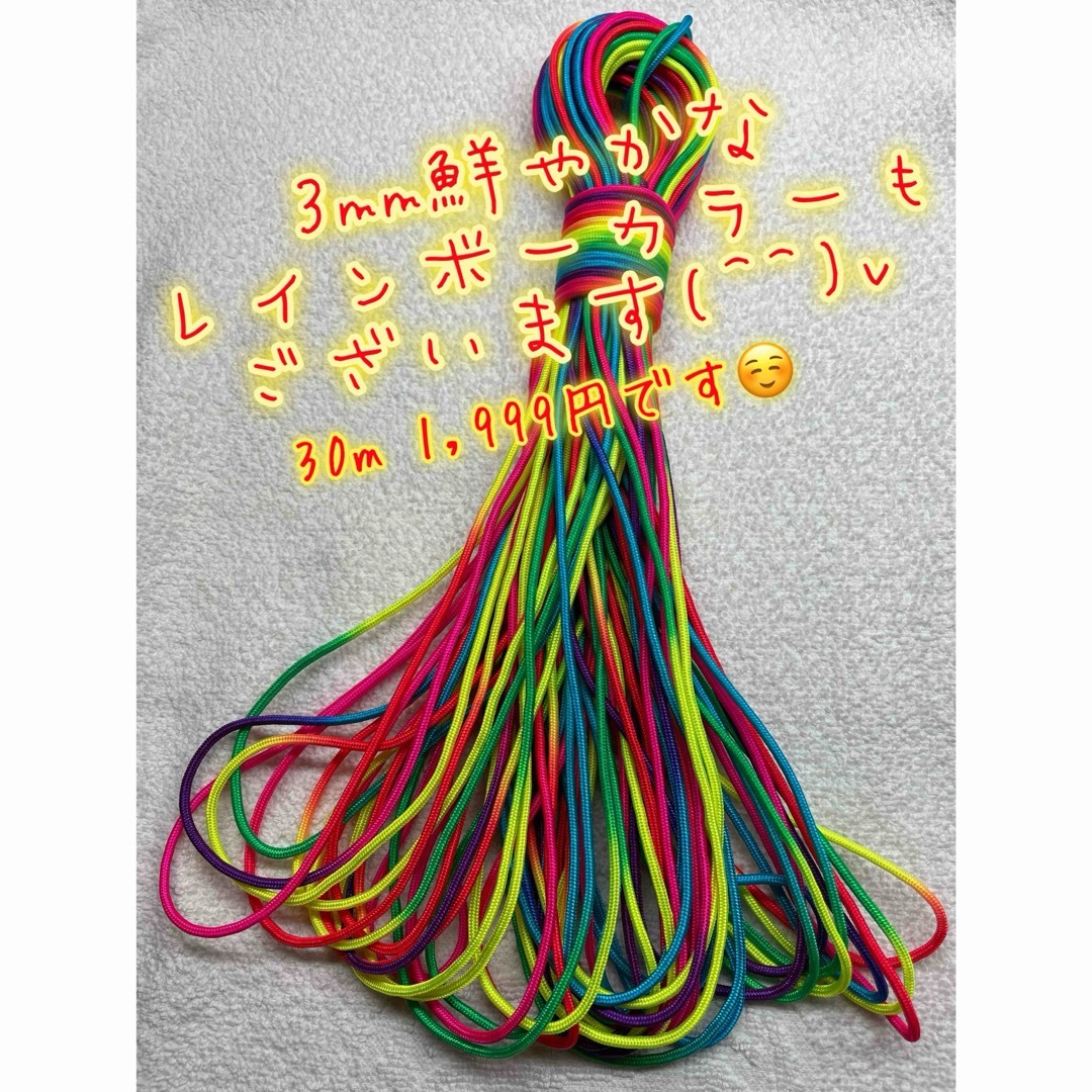 パラコード　１芯 ３０m ３mm    ４１７番　手芸とアウトドアなど用 ハンドメイドの素材/材料(生地/糸)の商品写真
