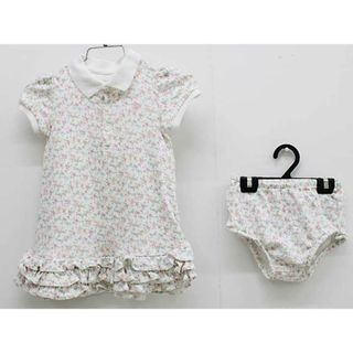 ラルフローレン(Ralph Lauren)のラルフローレン ブルマ付半袖ワンピース 85cm キッズ 女児 白×ピンク【中古】【新入荷!】☆(ワンピース)