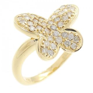 K18YG バタフライ パヴェ ダイヤモンド リング 0.50CT(リング(指輪))