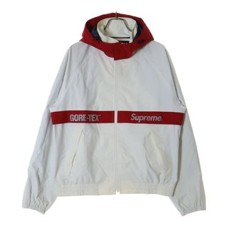 シュプリーム(Supreme)のSUPREME シュプリーム 18AW GORE-TEX Court Jacket ゴアテックス コート ジップアップ フーデッド ナイロン マウンテンジャケット ホワイト/レッド(マウンテンパーカー)