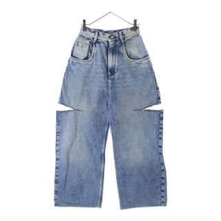 Maison Margiela 1 メゾンマルジェラ 22AW PANTS 5 POCKETS INDIGO カットアウト 5ポケット ジップフライ ワイドデニムパンツ インディゴ レディース S51LA0051 S30513(デニム/ジーンズ)