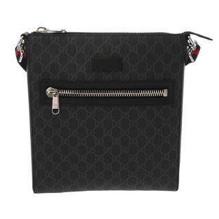グッチ(GUCCI)の中古 グッチ GUCCI 474137 メンズ メッセンジャーバッグ GGスプリーム ブラック/グレー レザー /PVC(メッセンジャーバッグ)