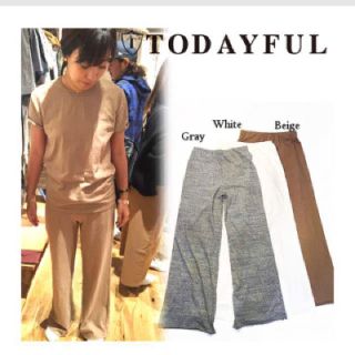 トゥデイフル(TODAYFUL)のTODAYFUL カットオフワイドパンツ美品(カジュアルパンツ)