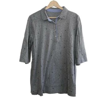 レリアン(leilian)のLeilian(レリアン) チュニック サイズ13+ S レディース - グレー×白×ネイビー 開襟/長袖/ドット柄(チュニック)