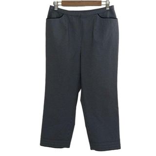 レリアン(leilian)のLeilian(レリアン) パンツ サイズ13 L レディース - ネイビー×白×マルチ クロップド(半端丈)/チェック柄/刺繍(その他)