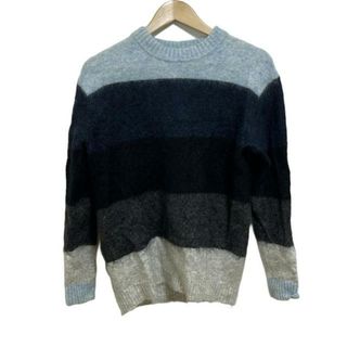 アクネストゥディオズ(Acne Studios)のACNE STUDIOS(アクネ ストゥディオズ) 長袖セーター サイズXS レディース - ダークネイビー×黒×マルチ クルーネック/ボーダー(ニット/セーター)