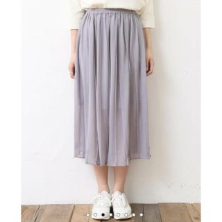 カスタネ(Kastane)のシフォンピンタックスカート   【お取り置き】(ロングスカート)