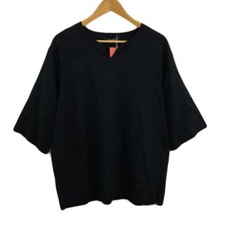 ナノユニバース(nano・universe)のナノユニバース LB.04 シャツ カットソー リネン 無地 七分袖 L 黒(シャツ)