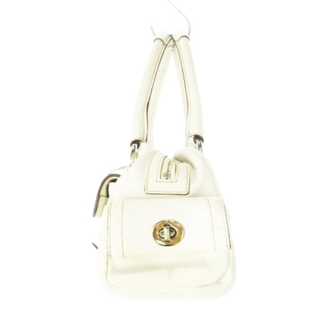 美品　コーチ　ハンドバッグ　COACH　白　カットアウトハンドル　クラッチ　t4 COACH - コーチ ハンドバッグ レザー 革 ベルトデザイン