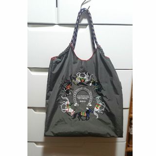 刺繍ナイロントートバッグ エコバッグ 馬柄 Mサイズ グレー(エコバッグ)