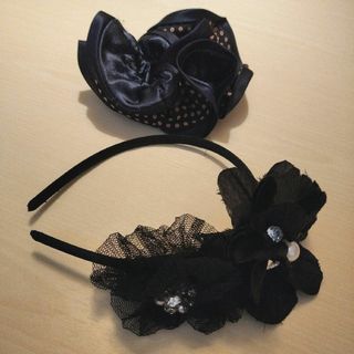 ビジュー・パール付きカチューシャと水玉のシュシュ(カチューシャ)