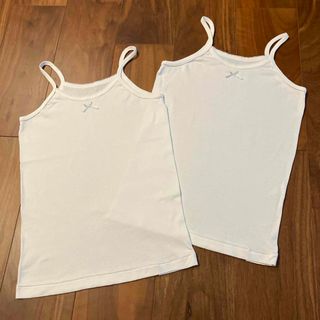 グンゼ(GUNZE)の未使用GUNZE 綿100%キャミソール2枚セット 胸元リボン女児インナー肌着 (下着)