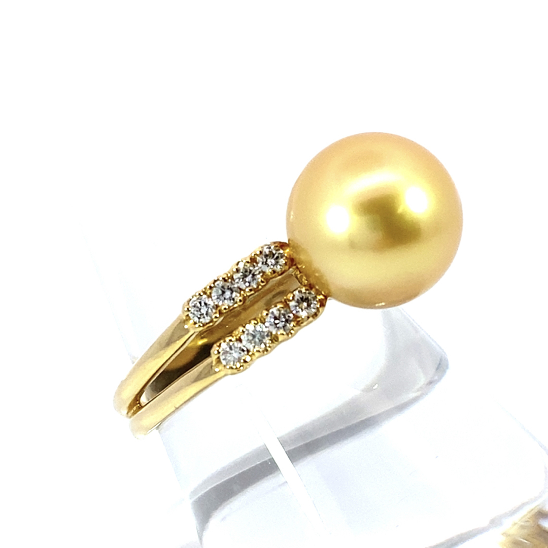 TASAKI(タサキ)の【JC6551】TASAKI  K18 天然ゴールデンパール ダイヤ リング レディースのアクセサリー(リング(指輪))の商品写真